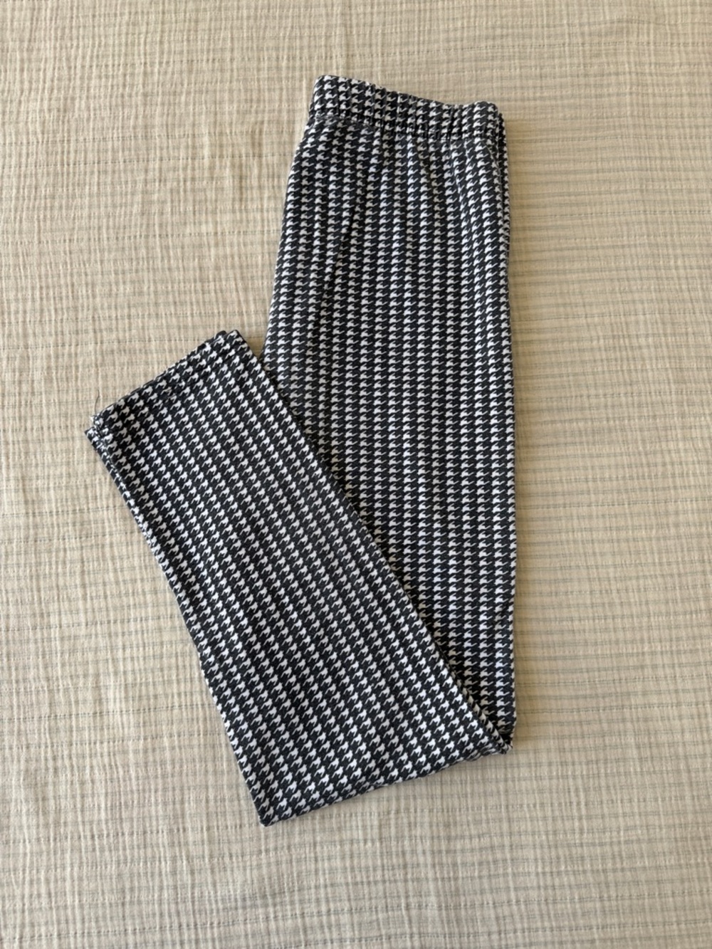 Anthony Richards Black & White Houndstooth Leggings Cotton Blend